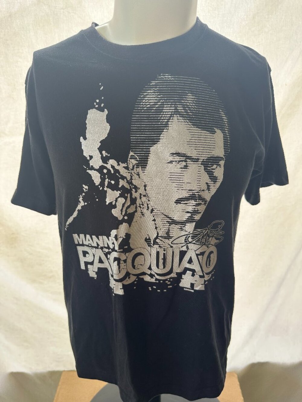 Manny Pacquiao 51st Victory Champion Accel Men's Black T Shirt Large Cotton Poly